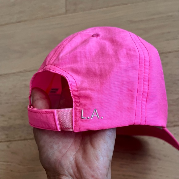 Outdoor Voices Los Angeles Hat (Bright Pink Hat with white Embroidery) - Picture 2 of 4